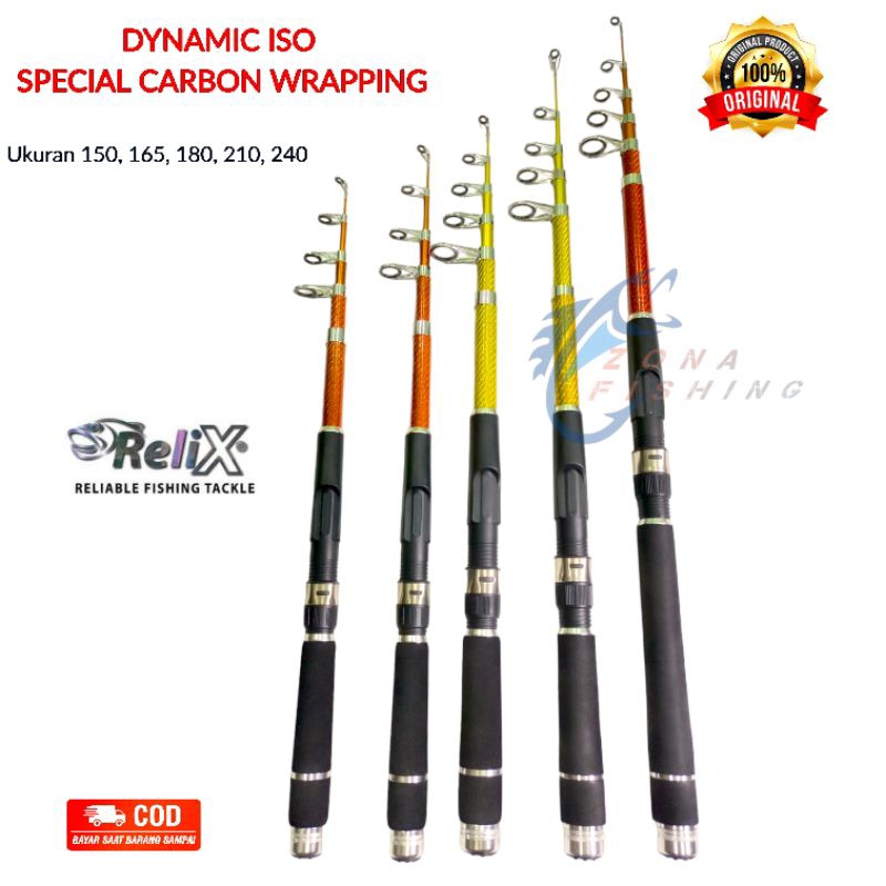 Joran Antena Telescopic Relix Dynamic Iso 150 165 180 210 Cm Carbon Wrapping