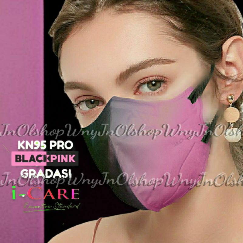 Masker Terbaru Original KN95 PRO iCare Gradasi Warna 5ply isi 10pcs
