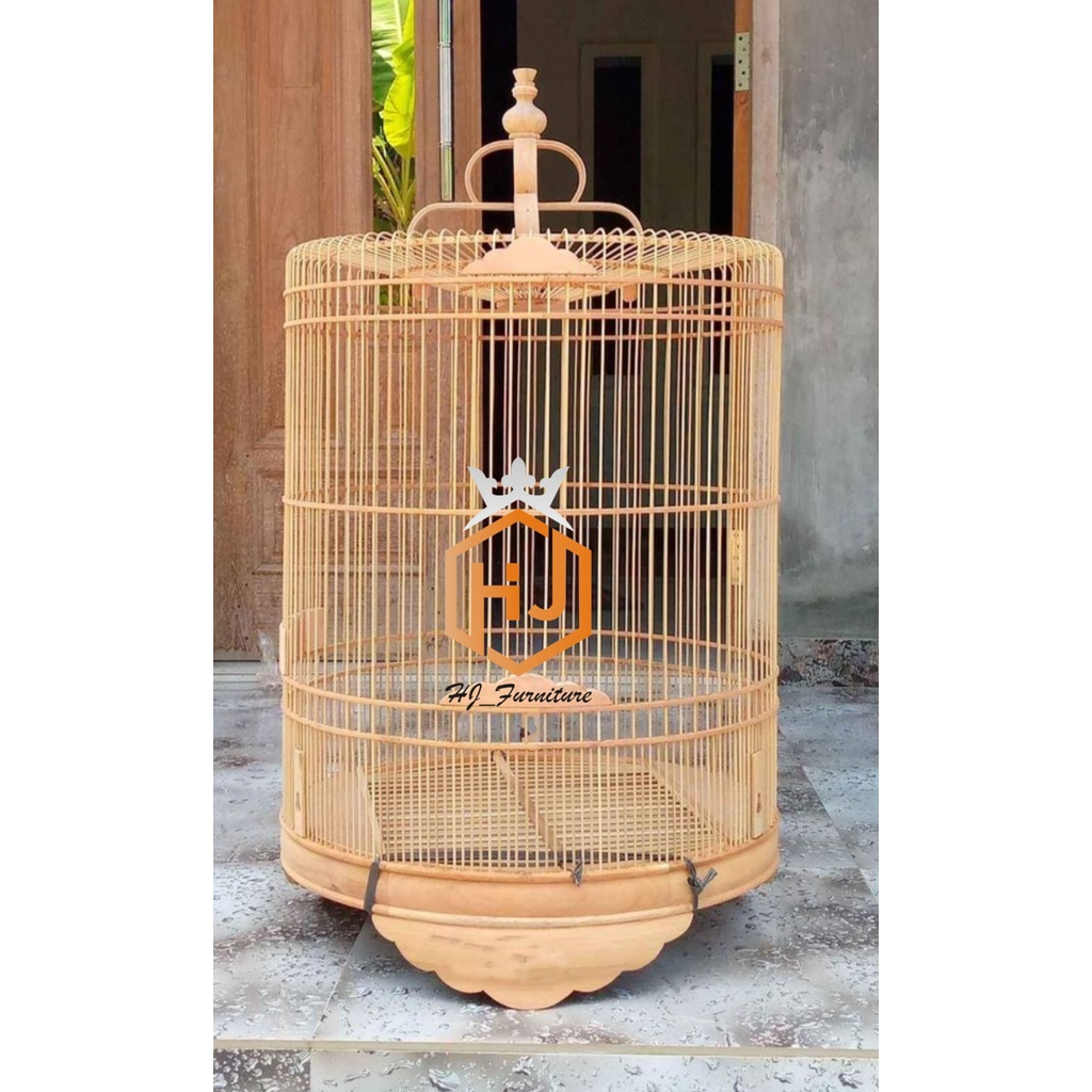 SANGKAR KANDANG MURAI BATU NO 2 ORIGINAL FULL KAYU MAHONI MASIH MENTAHAN (belum finising)