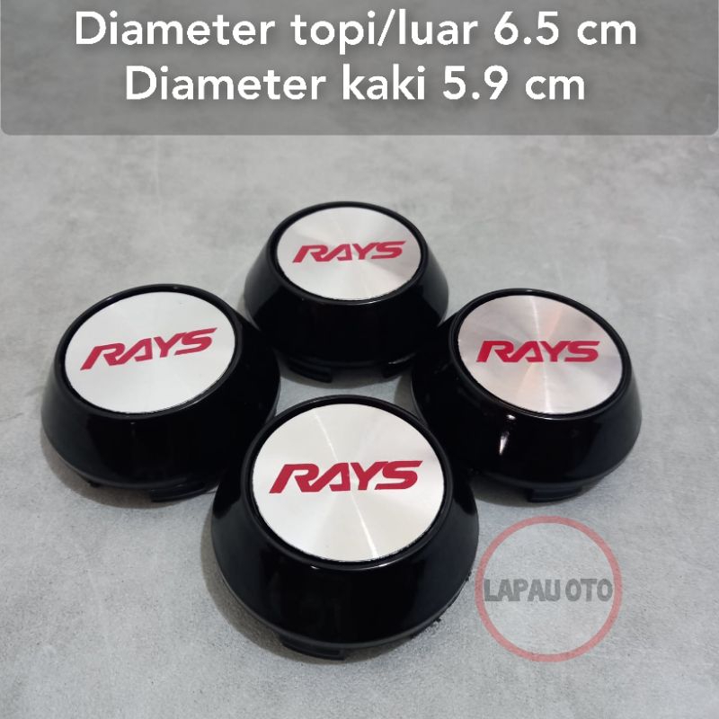tutup dop velg racing variasi rays 6.5 cm kerucut harga 4 pcs
