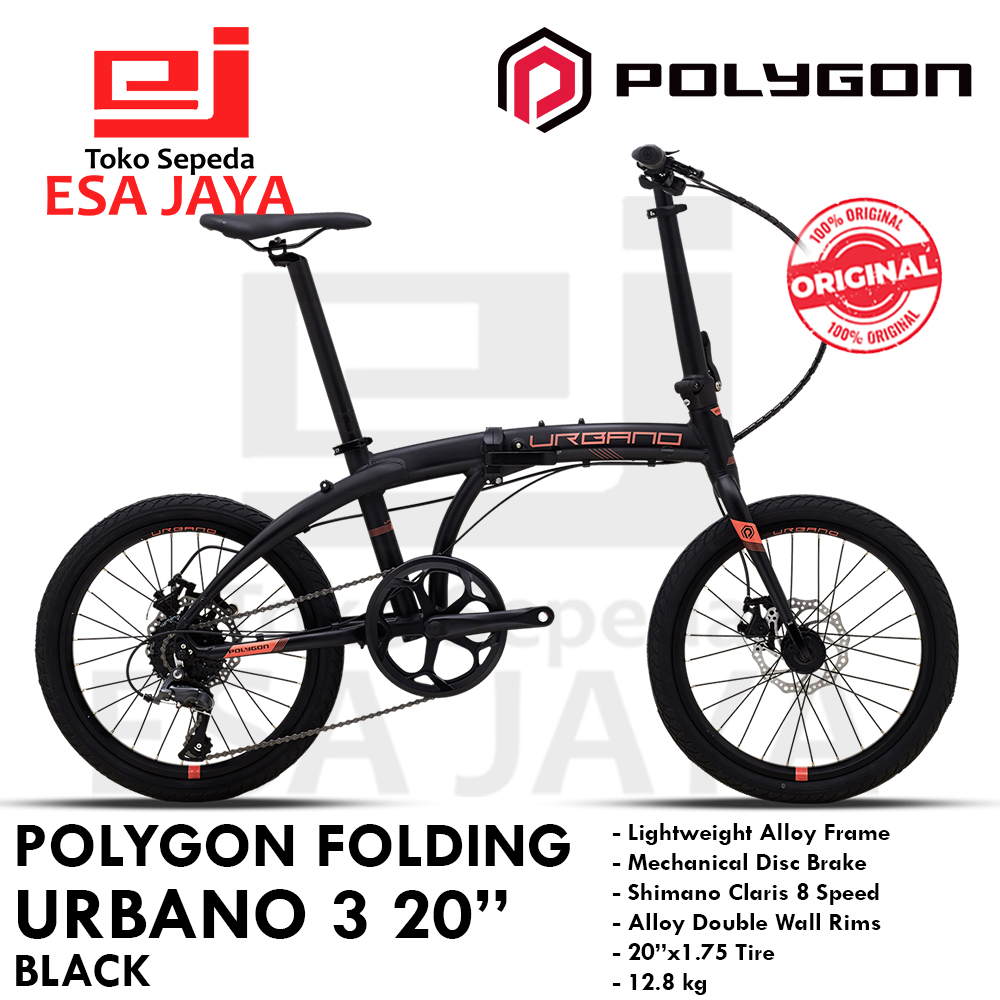 Polygon Urbano 3 20" Sepeda Lipat Folding 8 Speed Shimano Claris
