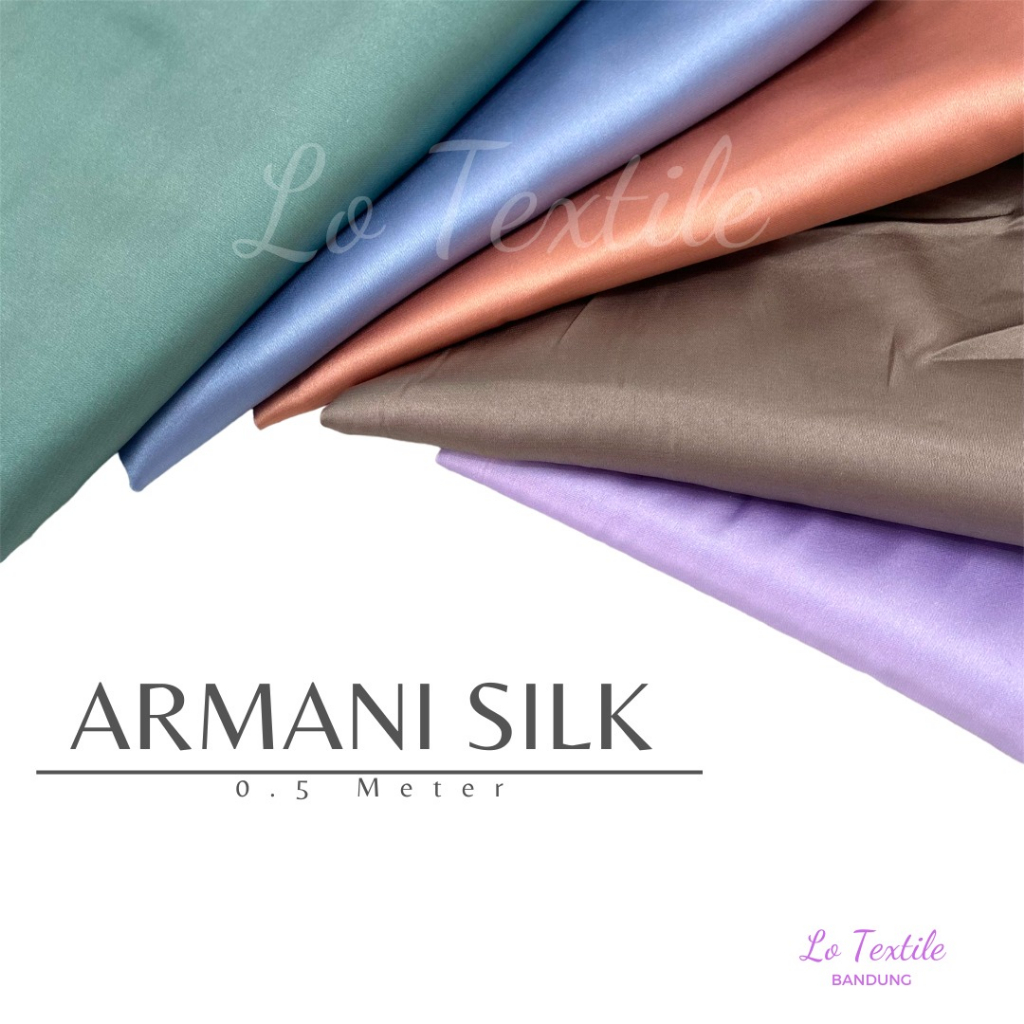 Kain Armani Silk Premium 0.5 Meter - Bahan Kain Armany Silk Satin Super Meteran Dress Pengantin Bridesmaid Gamis Mukena Multi Guna