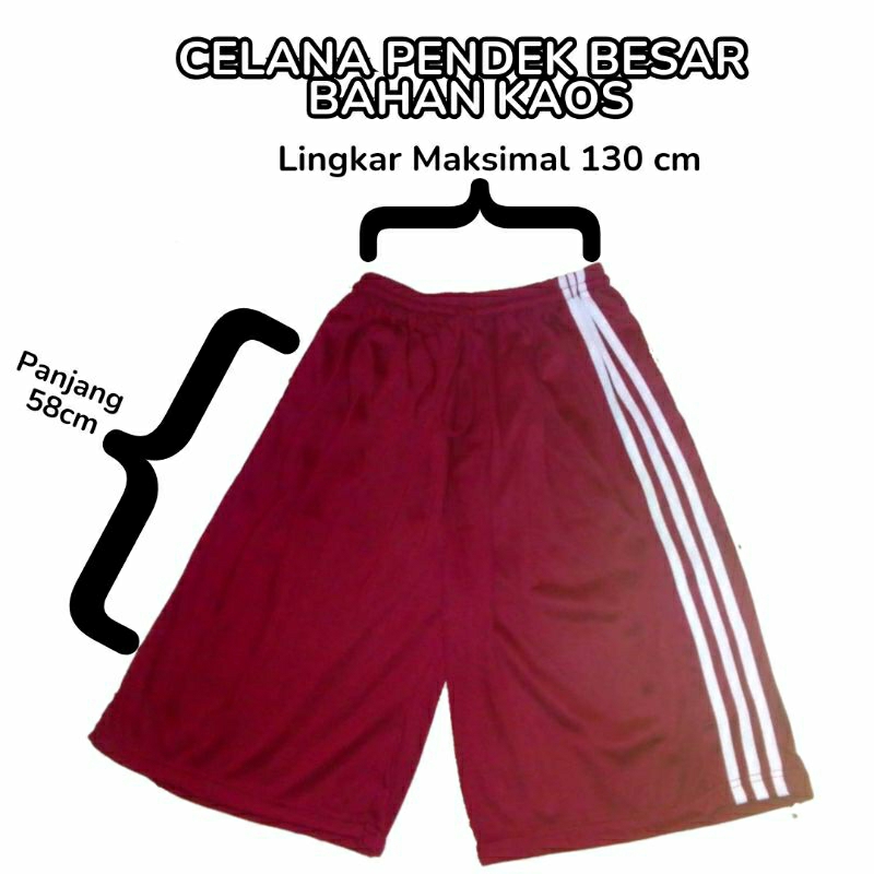 CELANA PENDEK JUMBO BAHAN KAOS PRIA DAN WANITA