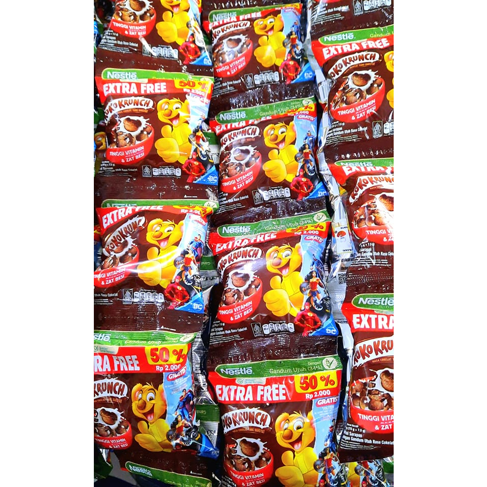 

Koko Krunch Coklat Renceng isi 10 pcs x 22.5 Gr