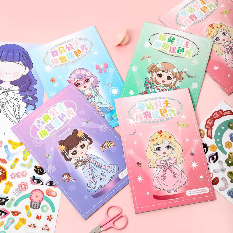 Buku Sticker Princess - Buku Activity Mainan Stiker + Mewarnai Anak-Anak