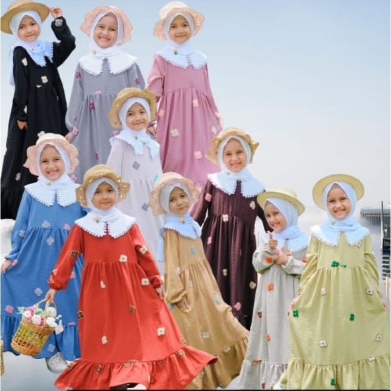 Gamis Motif Zehra | Gamis Anak | Gynura Kids