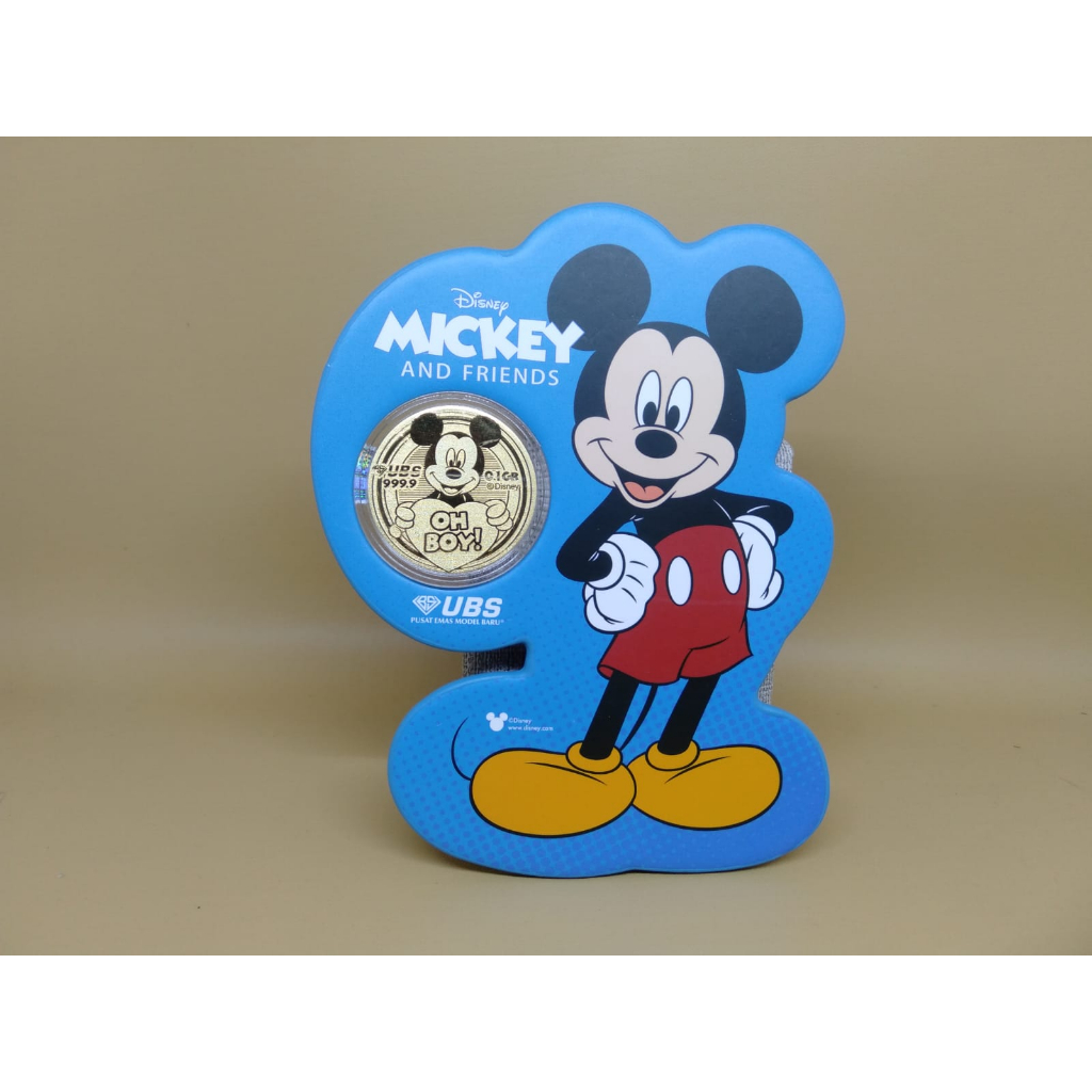 Logam Mulia UBS Mickey Mouse 0.1 Gram 24K Fine Gold 999.9