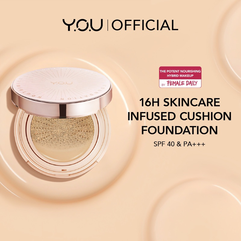 Y.O.U YOU NOUTRIWEAR+ FLAWLESS CUSHION FOUNDATION SPF 40 PA+++ / CUSHION TRANSFERPROOF / TRANSFERPRO