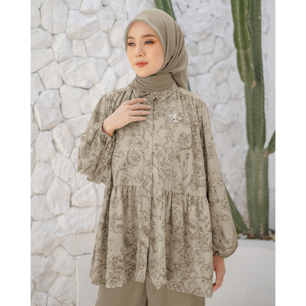 ARSSCARF Amelia Tiered Shirt - Mocha