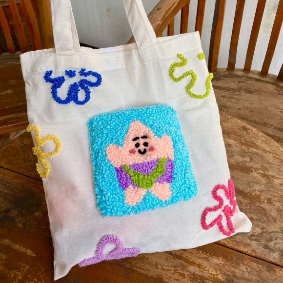 Persona Punch needle Totebag tas blacu tas bahu shoulder bag tas belanja