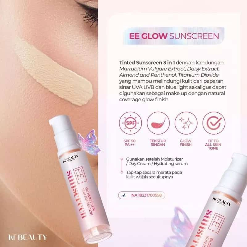 KF SKIN EE Cream Natural Cover Spf 50++ Original / 2 Shade Natural & Light / EE Cream Kfskin BPOM / 