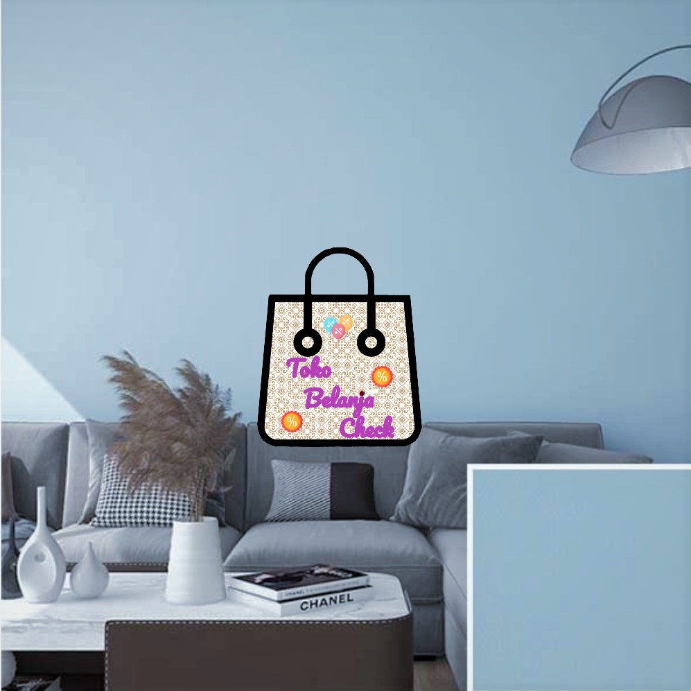 WALLPAPER STICKER DINDING POLOS BIRU MUDA