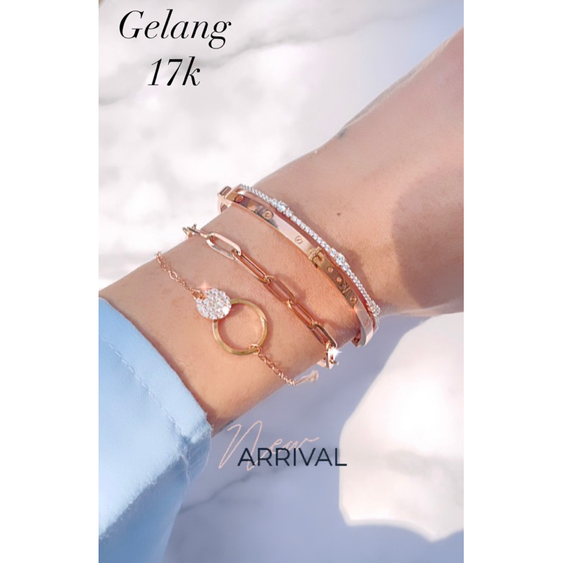 Gelang emas kadar 17k