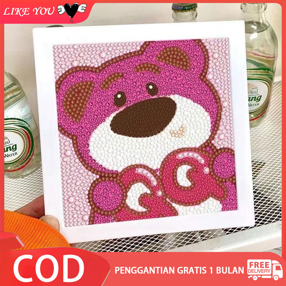 DIY DIAMOND PAINTING FOTO FRAME BINGKAI FOTO STIKER DIY ANAK KERAJINAN set lengkap + Bingkai foto