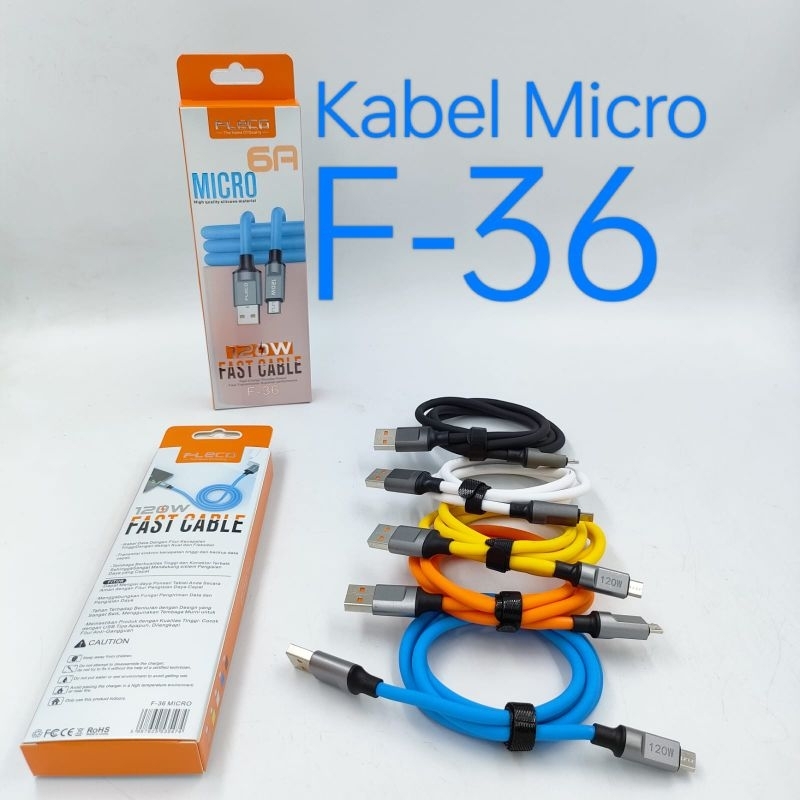 Kabel Data Fleco Micro 6A F-36 Kabel Charger Fleco Micro 6A 120W Original F-36