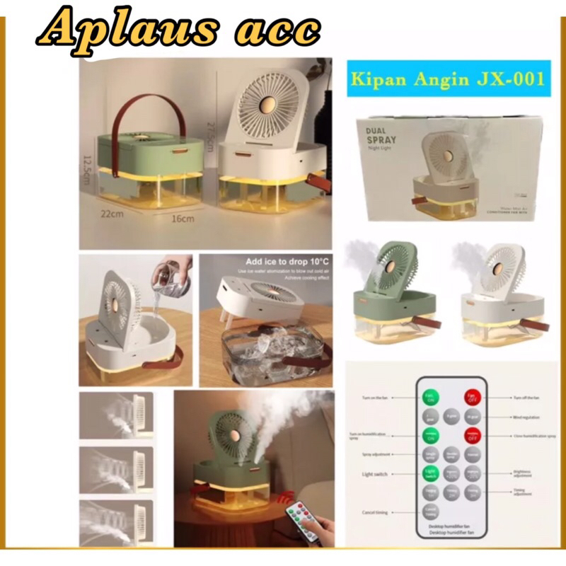 Kipas Angin AC Mini + Remote JX001 Kipas Angin Pendingin Ruangan Air Cooler Portable