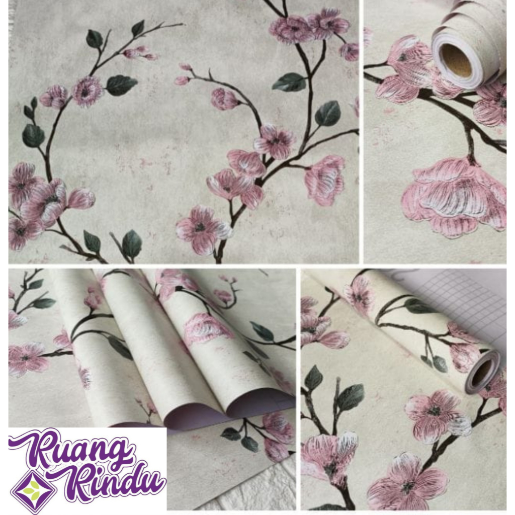 Wallpaper Dinding Stiker motif bunga sakura Wallstiker Stiker Dinding Bunga Sakura
