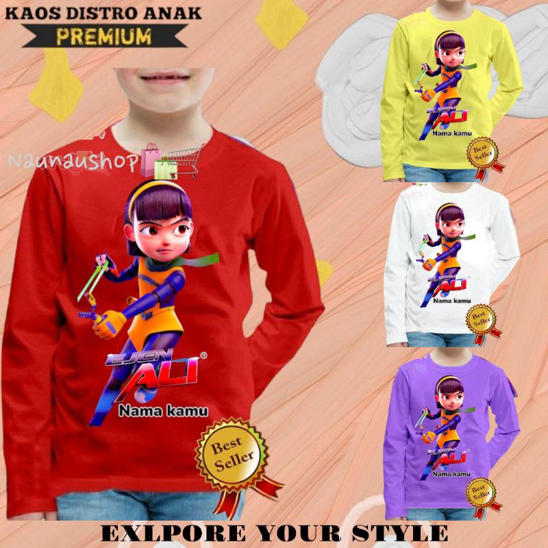 baju kaos EJEN ALI anak perempuan (FREE NAMA) PREMIUM