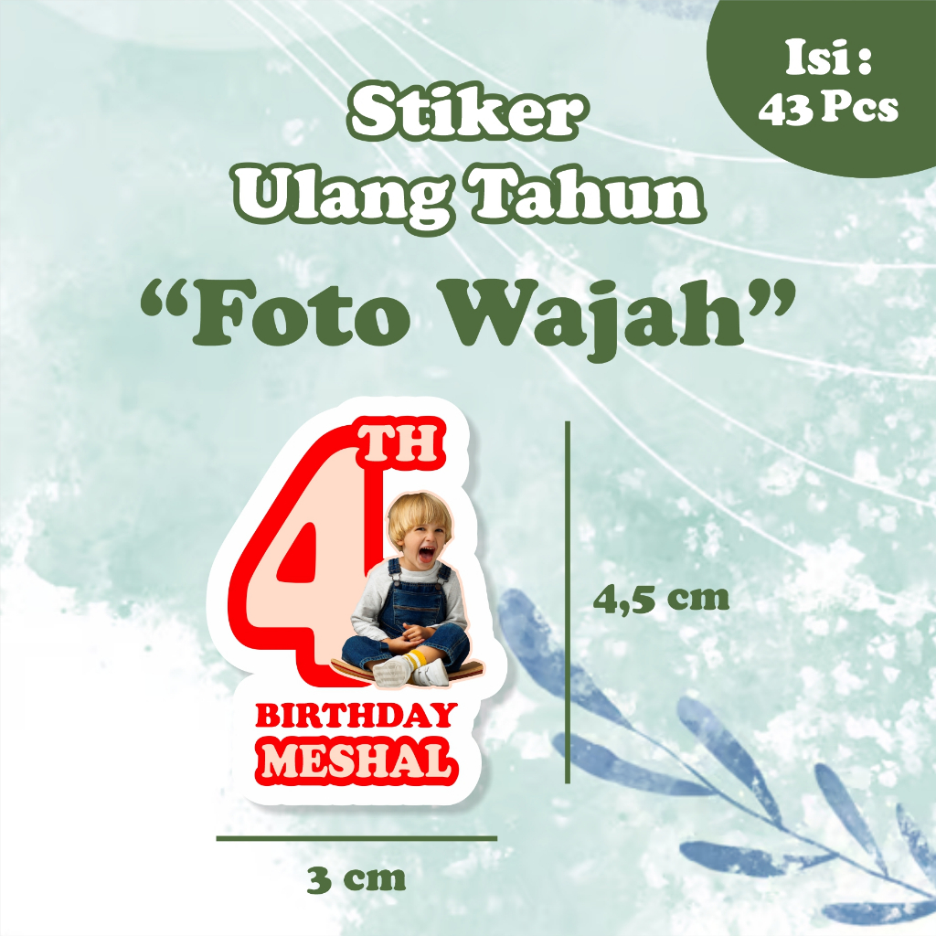 Label Stiker Ulang Tahun Foto Anak