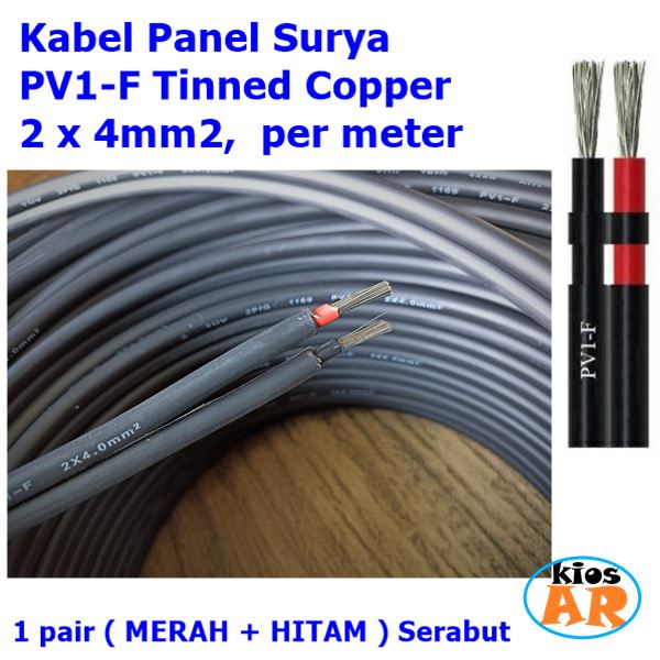 Kabel Panel Surya PV1-F 2X4mm Twincore Tinned Copper
