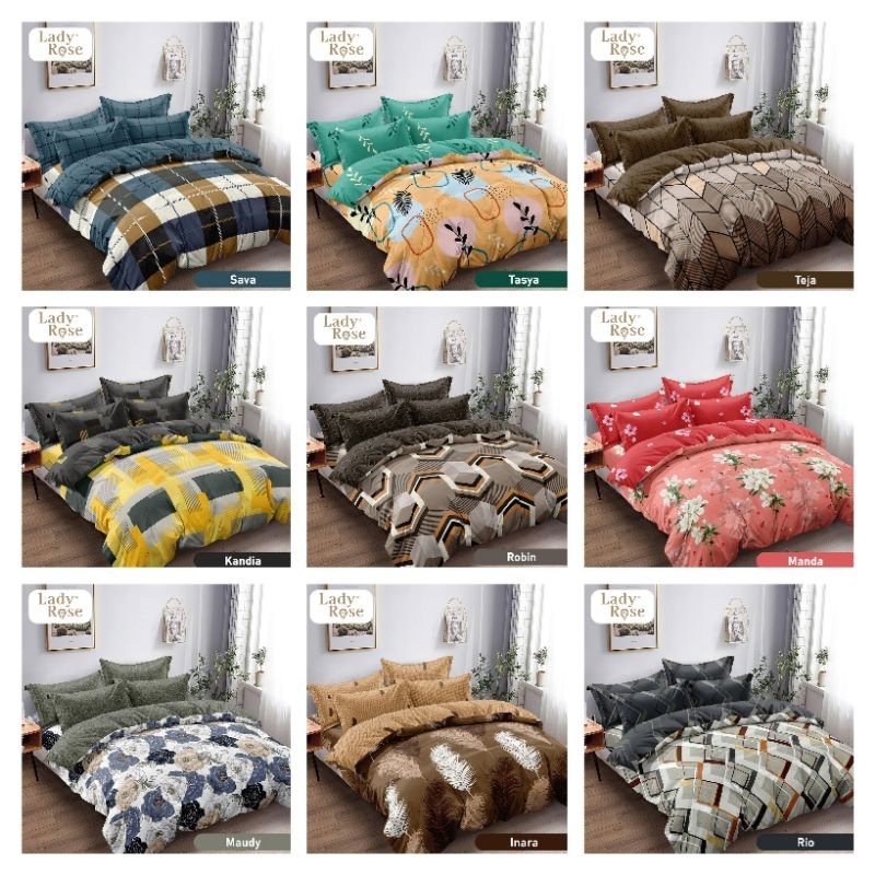 LADY ROSE - Bed Cover Lady Rose Ukuran 160x200 & 180x200, Bed Cover Motif Terlaris Tinggi Sprei 30 c