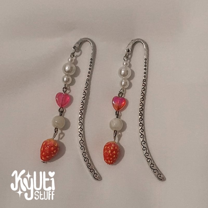 

bookmark kyutipie strawberry pearl penanda buku aestetic menggemaskan