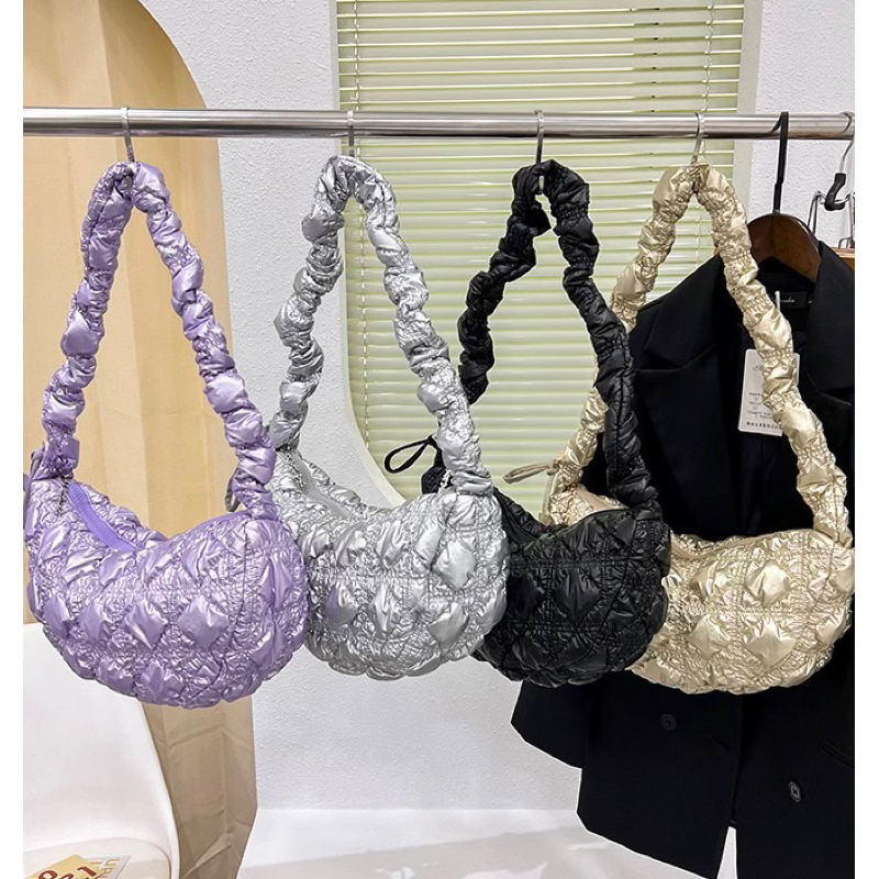 Tas Car*lyn Puffy Bag Metalik Medium