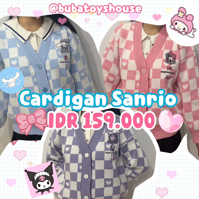 Cardigan Sanrio Lucu Cinnamoroll My Melody Kuromi Sweater