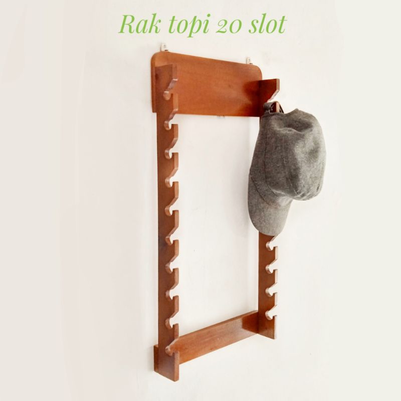 rak topi rak kayu muat banyak