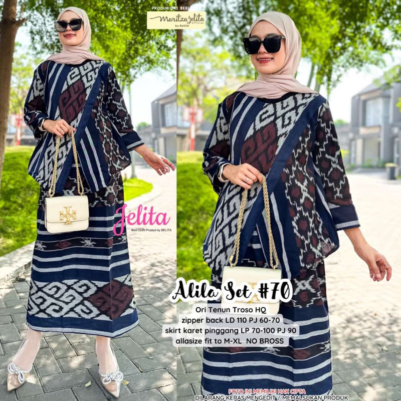 ALILA SET #70/ SETELAN TENUN BLOUSE ROK TENUN