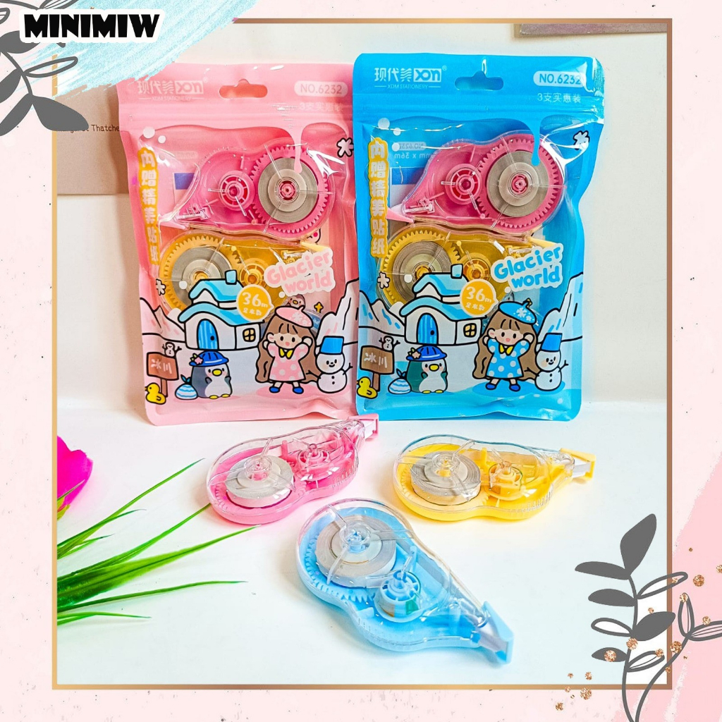 

Correction tape 3 IN 1 CEWE Glacier World (ISI 3 PCS) XDM No.6232 LUCU IMUT KADO UNIK ALAT-ALAT SEKOLAH AESTHETIC