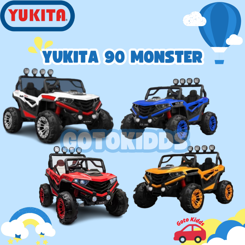 Mainan Mobil Aki Anak Yukita 90 Monster Ban Karet Mobilan Aki Jeep Maenan Anak