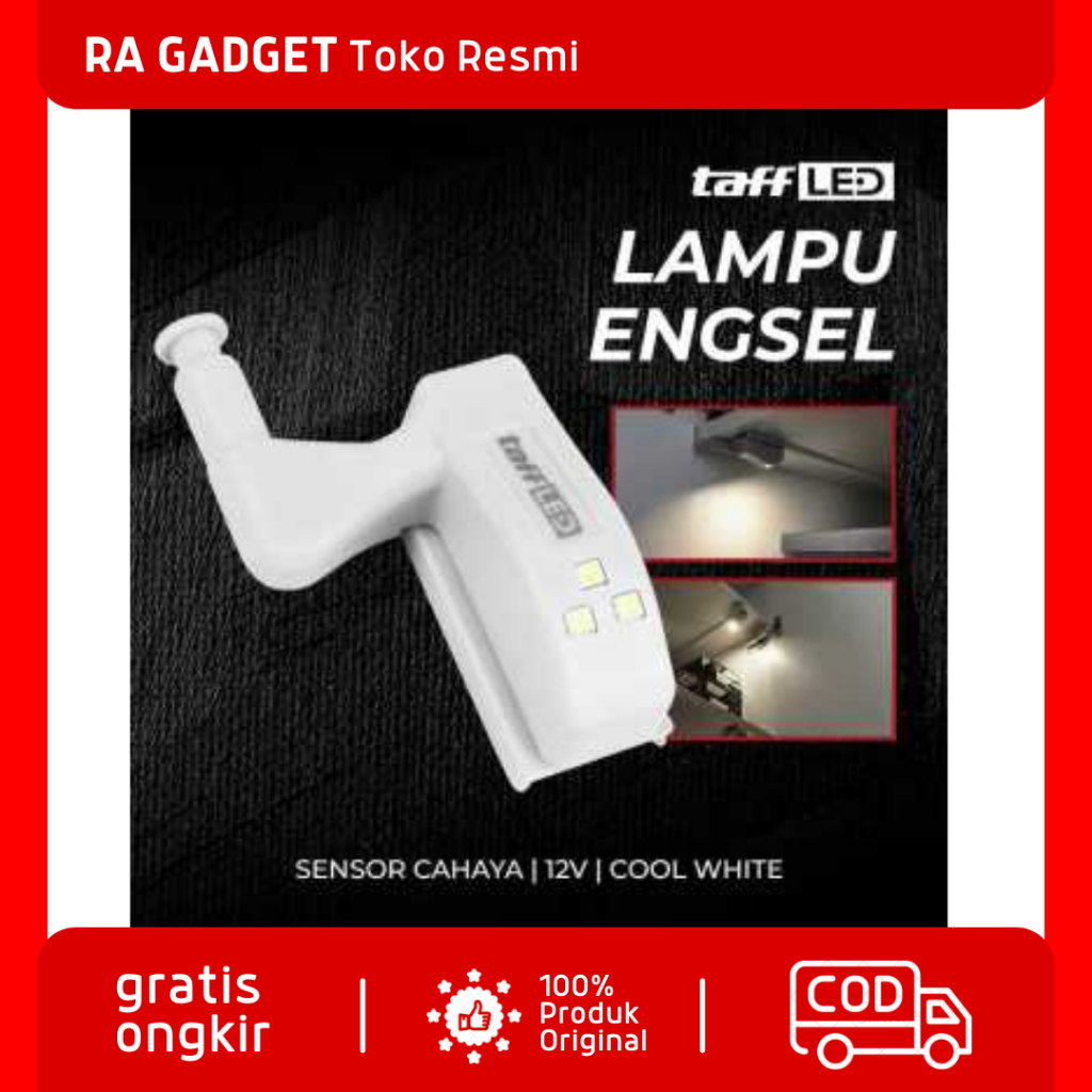 Lampu Engsel Sendok LED Kabinet Sensor Cahaya Cool White 12V / Engsel Pintu Laci Lemari Almari pakai