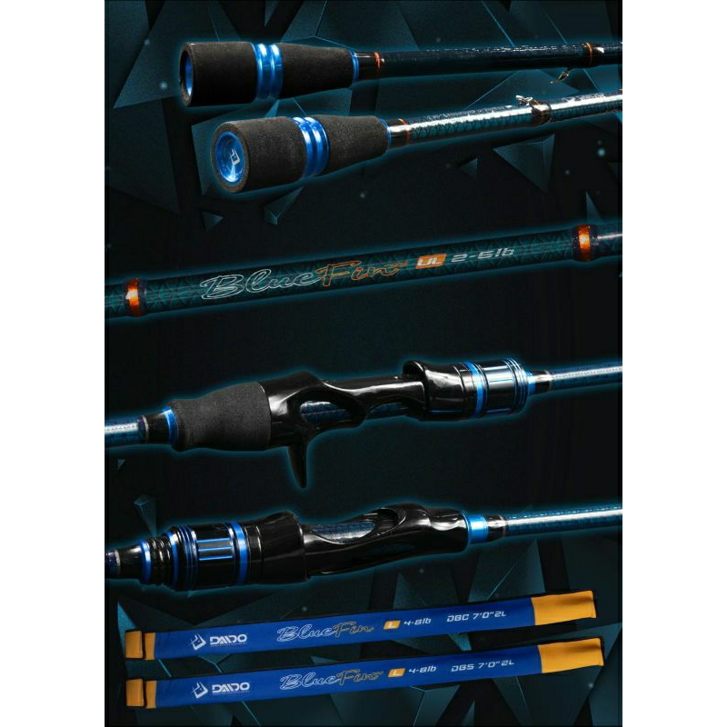 Joran sambung 2 daido blue fine ultralight 2-6 4-8lbs