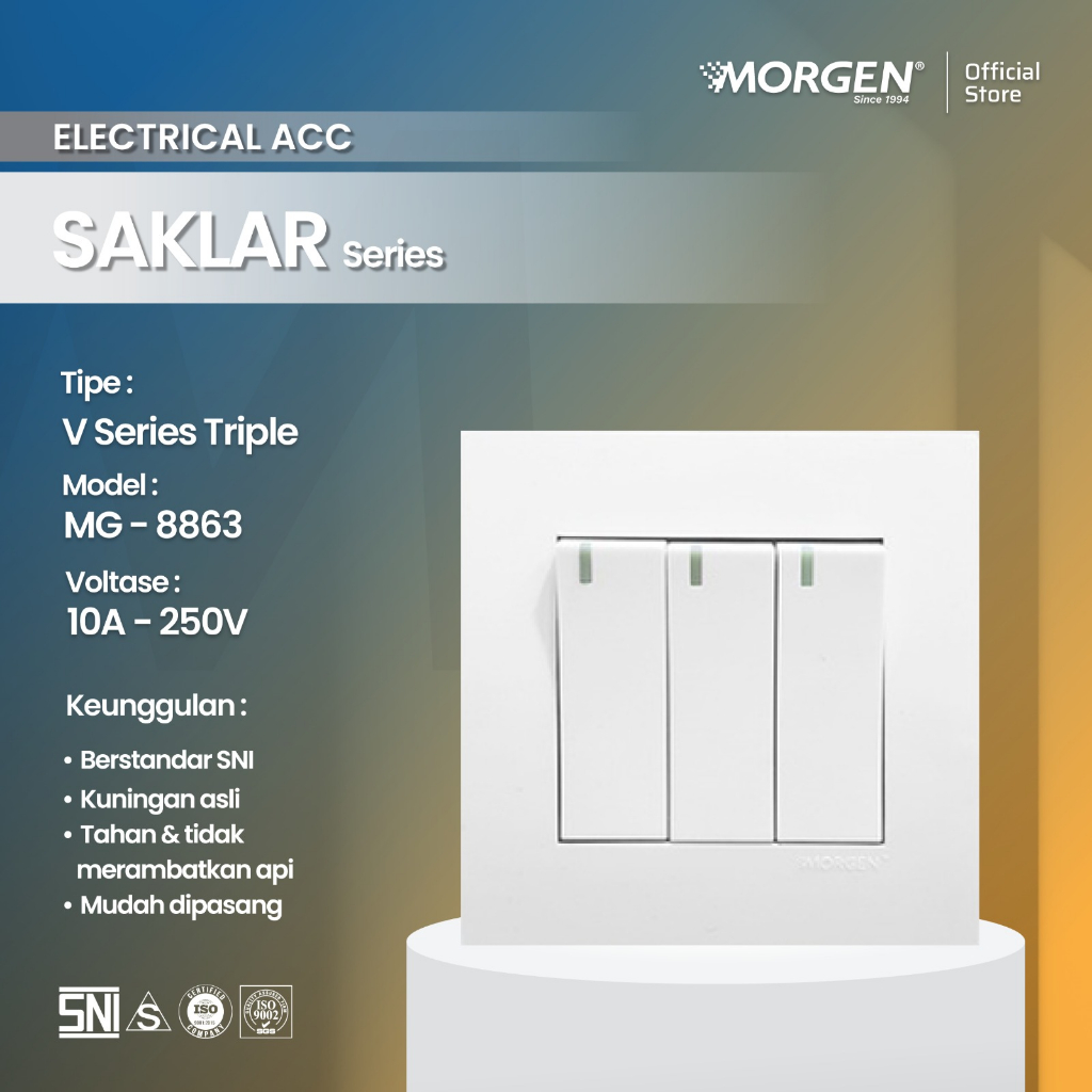 Morgen MG-8863 VS Series IB SAKLAR TRIPLE Inbow Inbo / IB 3 Saklar VS Series