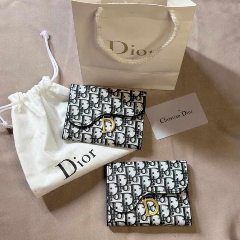 DOMPET DIOR FREE PAPERBAG/DOMPET CRISTIAN DIOR MINI PROMO READY STOCK/Viral Dompet Dior free paperba