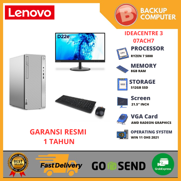 PC LENOVO IdeaCentre 3 07ACH7 90U9002FID Ryzen 7 5800H