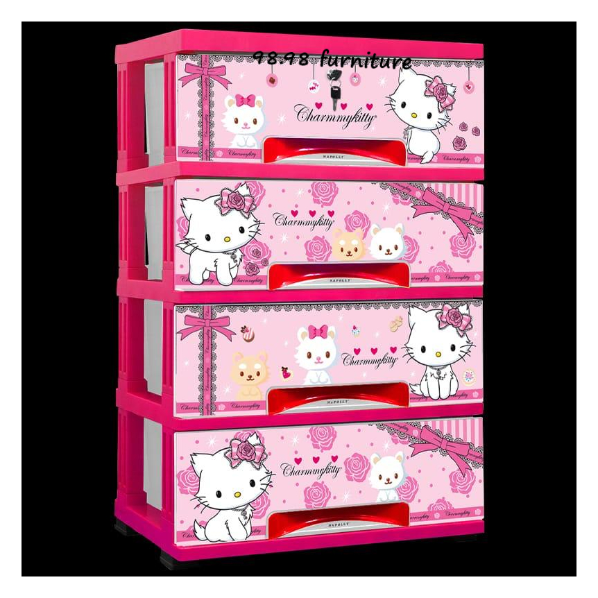 Lemari Plastik Napolly 4 Susun Karakter - Laci Napolly Karakter - Medan