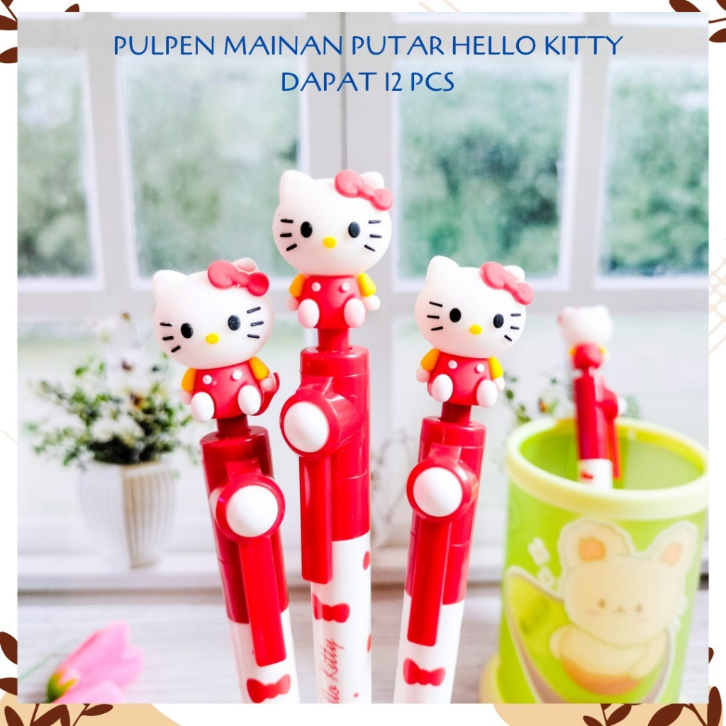 

SELUSIN PULPEN MAINAN PUTAR HELLO KITTY ISI 12 PCS SPINNING ALAT TULIS BOLPOIN UNIK IMUT MURAH PEN GEL KARAKTER LUCU MURAH PENA