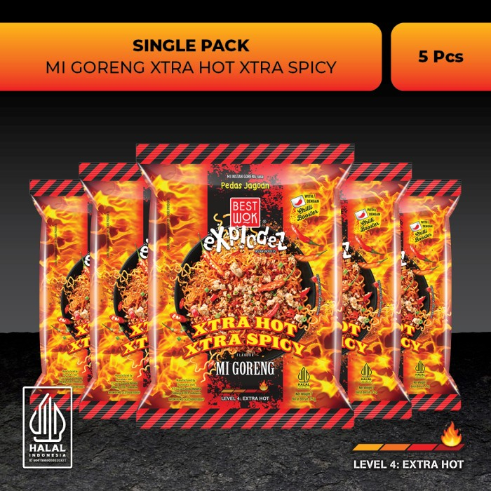 

NEW! MIE GORENG BEST WOK KOREAN CHEESE DAN EXTRA HOT SPICY 73GR HALAL