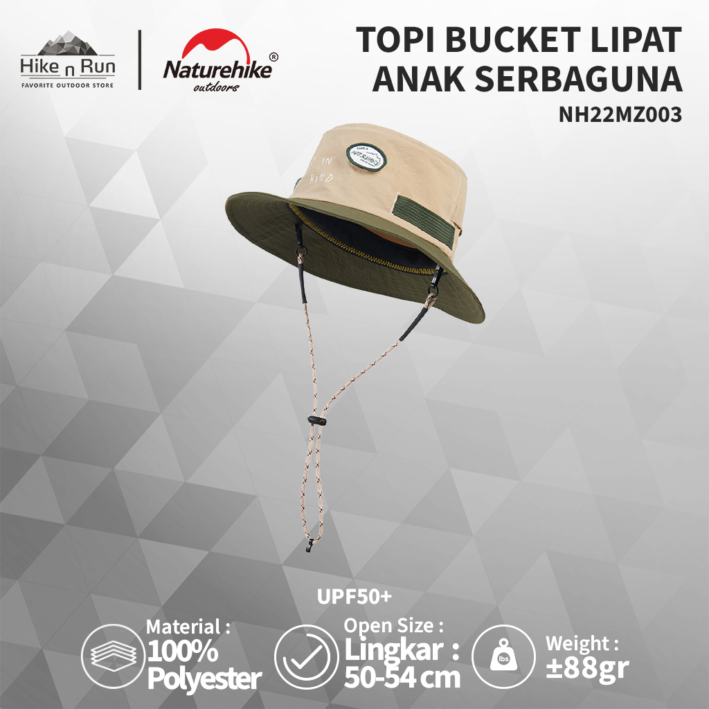 Naturehike Topi Bucket Lipat Anak Serbaguna NH22MZ003 Outdoor Bucket Hat Anti-Uv