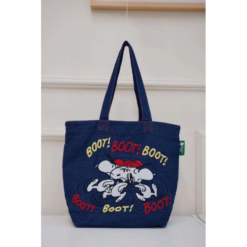 Tote Bag Jeans Denim Snoopy Tas Wanita Fashion Import *BOOT B039
