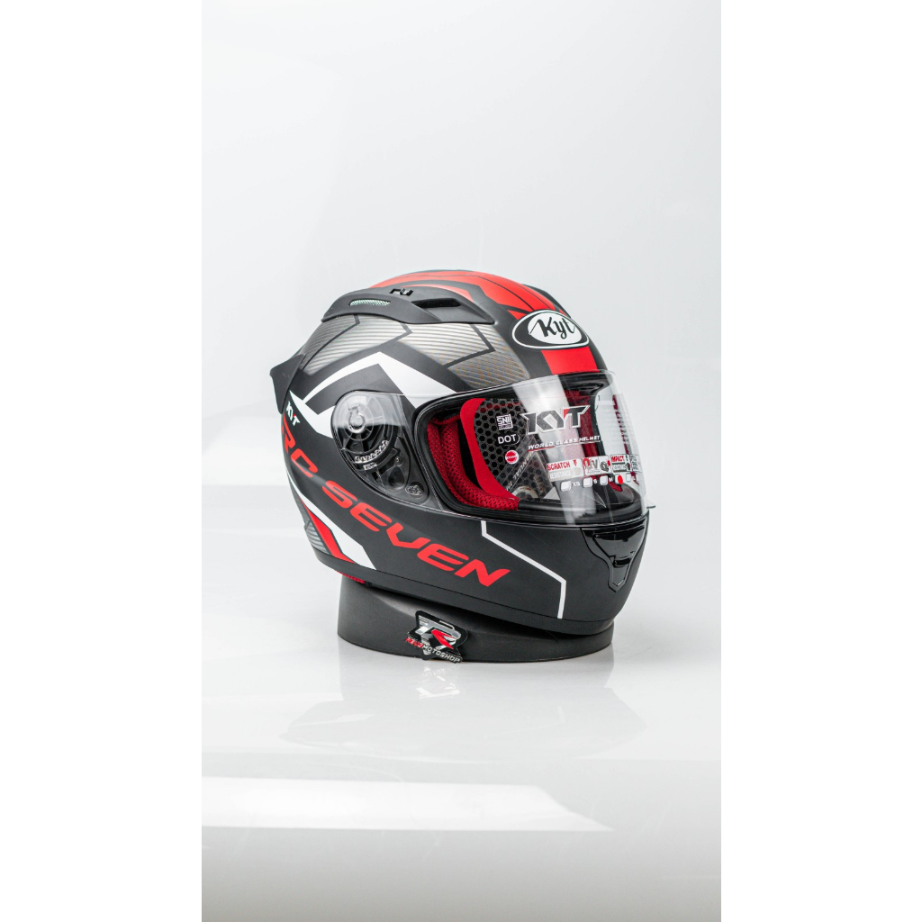 KYT Helm RC Seven / RC7 / RCSeven / RC-Seven BLACK RED # 18