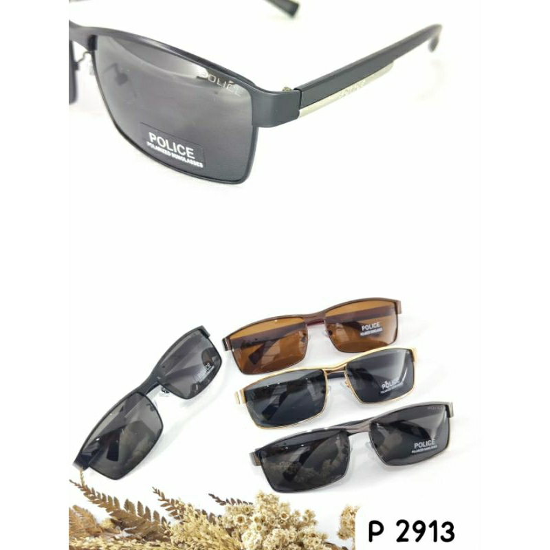 0Kacamata Hitam Pria Keren  Polarized Original Sunglasses Anti silau Kelas Premium  P24 police