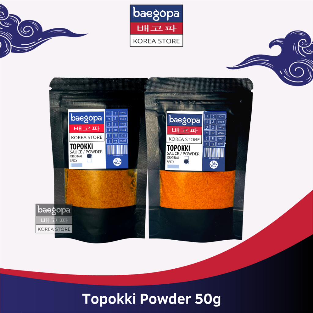 

TOPPOKI Sauce Powder Original & Spicy 50 g Halal | Bumbu Topokki Instan,