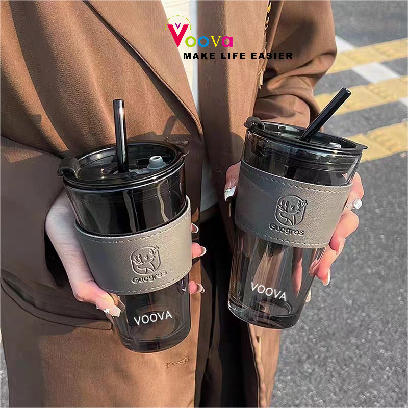 VOOVA Gelas Tumbler / Gelas / Cangkir kopi / Gelas Kaca Tumbler / Gelas Tumbler Aesthetic / Gelas Se