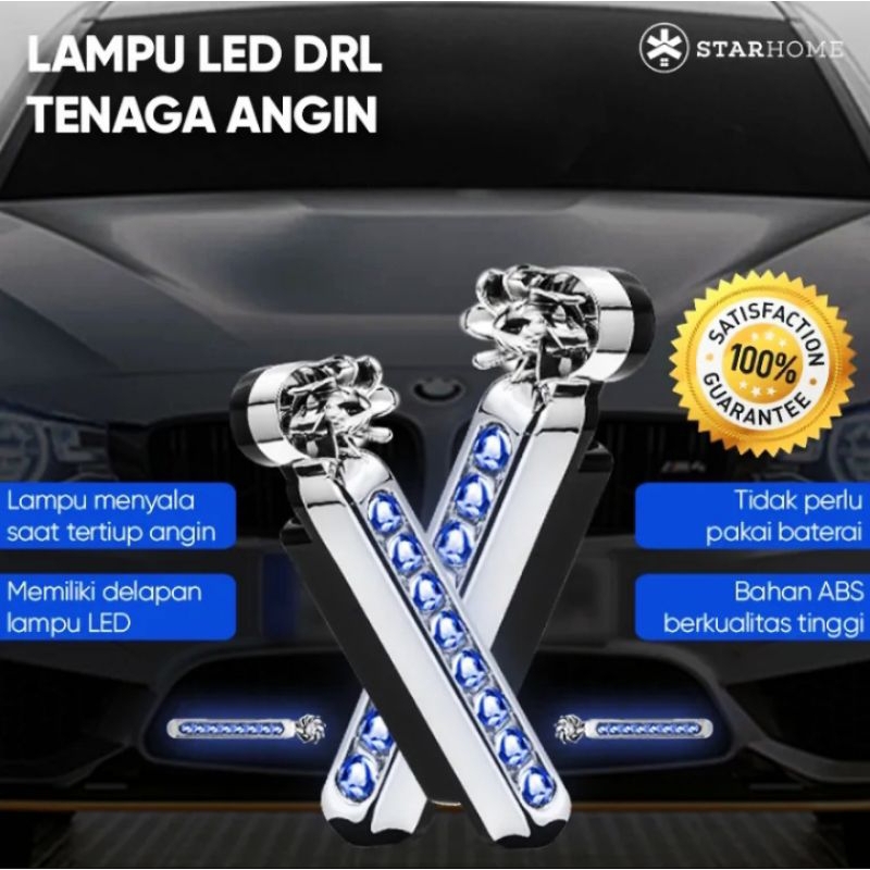 LAMPU DRL 8 LED FOGLAMP TENAGA ANGIN SPESIAL BLUE