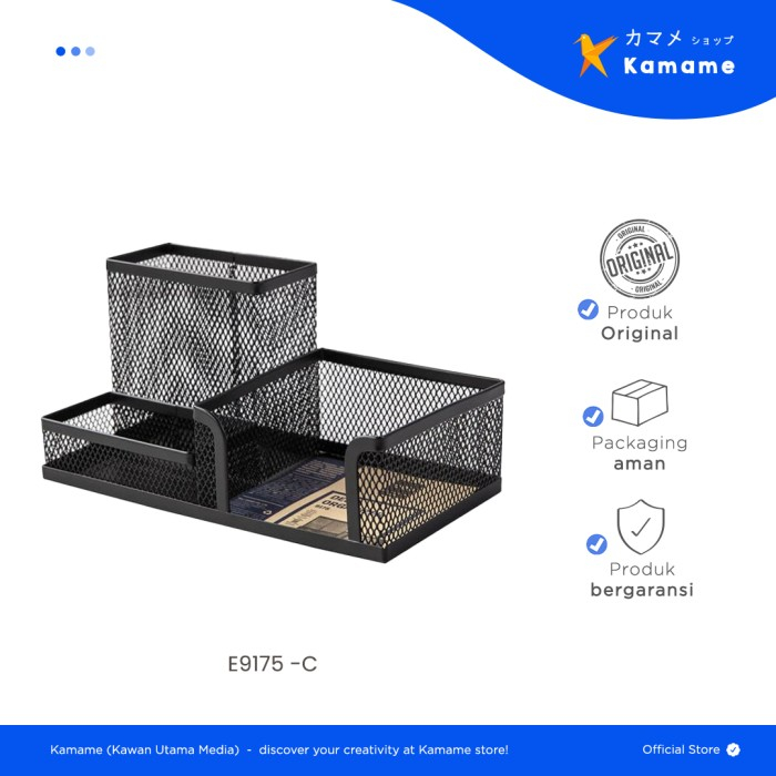 

Deli Desk Organizer - Tempat Alat Tulis Pengatur Meja 3 Comp 215 75 53mm 280 gram 9175 - Kamame