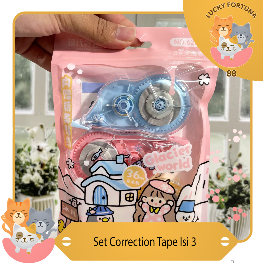 

1 Set Correction Tape isi 3 Tip-ex Correction Tape Tip-ex Erasing Tape Correction tape 1 set isi 3 Tipex 1 set isi 3