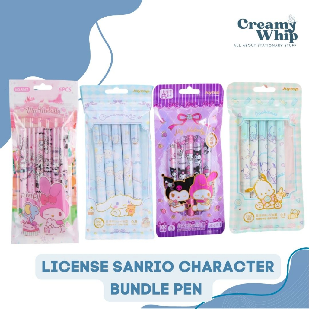 

Licensed Sanrio Bundle Pen Set - Set Pulpen Sanrio Pen Cinnamoroll Kuromi Pen Melody Pochapocha Pen